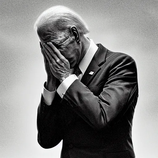 Image similar to joe biden crying, sad, depressed, dramatic lighting, cinematic, establishing shot, extremly high detail, photorealistic, cinematic lighting, artstation, style by James Gurney