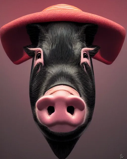 Portrait Of A Pig In A Maga Hat Intricate Abstract Stable Diffusion