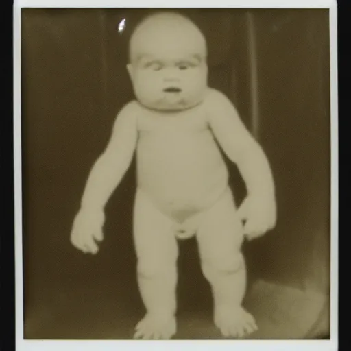 Prompt: a old polaroid of a baby Bigfoot