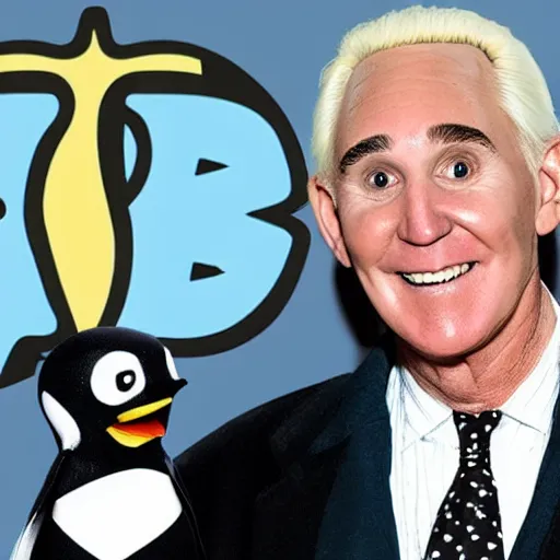 Prompt: roger stone as the penguin in batman