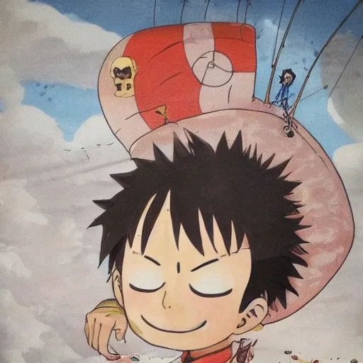 Image similar to sad luffy by studio ghibli