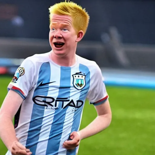 Image similar to movie still of kevin de bruyne as mr bean,