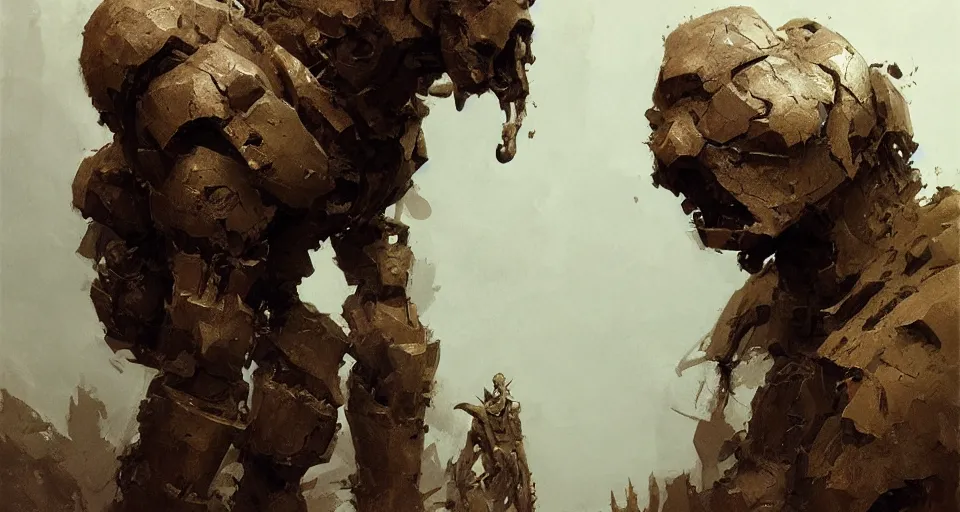 Prompt: bronze golem, intricate, elegant, highly detailed, john park, frazetta, sparth, ruan jia, jeffrey catherine jones