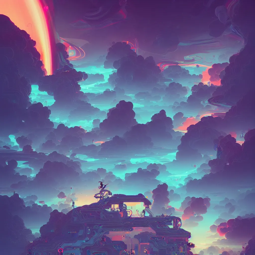 Image similar to a micro-service deployed to a datacenter, road, connector, defence, wall, cloud, security, cyber, attack vector, trending on Artstation, painting by Jules Julien, Leslie David and Lisa Frank and Peter Mohrbacher and Alena Aenami and Dave LaChapelle muted colors with minimalism