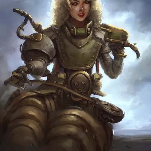 Image similar to anthropomorphic Borzoi wippet Tank Driver, Modern Tank driver outfit, cute and adorable, pretty, beautiful, DnD character art portrait, matte fantasy painting, DeviantArt Artstation, by Jason Felix by Steve Argyle by Tyler Jacobson by Peter Mohrbacher, cinema