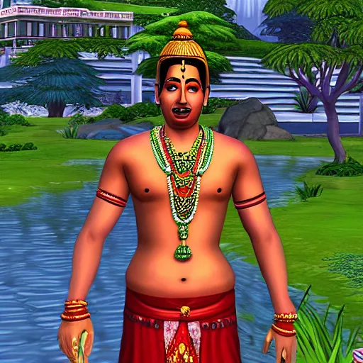 Image similar to hindu gods in the sims 2