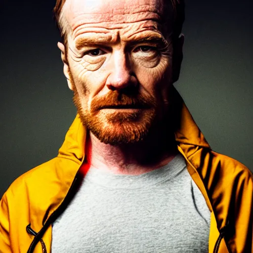 Image similar to Live Action Still of Bryan Cranston dressed as Jesse Pinkman, real life, hyperrealistic, ultra realistic, realistic, highly detailed, epic, HD quality, 8k resolution, body and headshot, film still