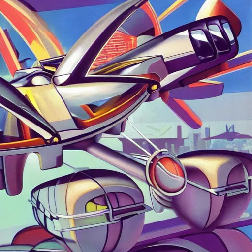 Image similar to flying cars, megacity, the jetsons. Painting by Wyndham Lewis. vaporwave, intricate, hyperrealistic, ultra fine detail, ultra high resolution, fine texture detail, cinematic, 8k, photorealistic, epic photo, trending on artstation