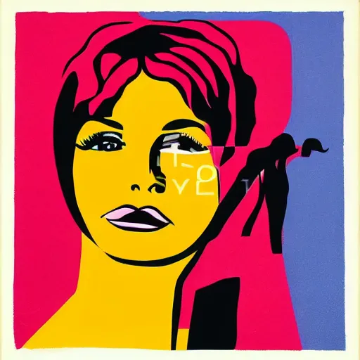 Prompt: emotionally evocative 1 9 6 0 s pop art silhouette of a desperate woman beckoning, simple shapes and bold colors