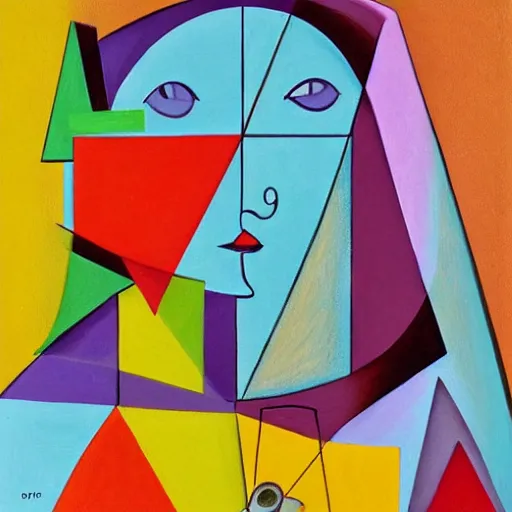 Image similar to serendipity, cubism painting