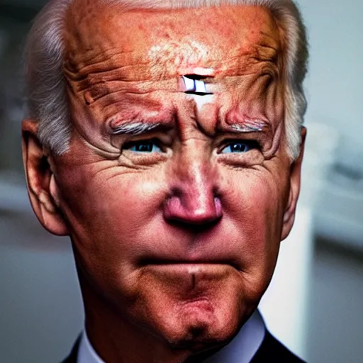 Image similar to joe biden suspiciously looking into the camera, portrait, magazine photograph, cnn, fox news, looking confused