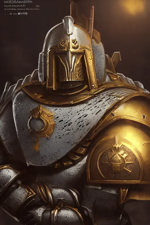 Image similar to armor portrait heros warhammer 4 0 k horus heresy fanart - the primarchs emperor by johannes helgeson animated with vfx concept artist & illustrator global illumination ray tracing hdr fanart arstation zbrush central hardmesh 8 k octane renderer comics stylized