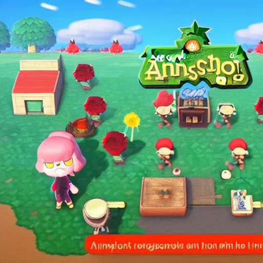 Image similar to screen shot of carpet bombing in animal crossing, large explosions, fire, chaotic