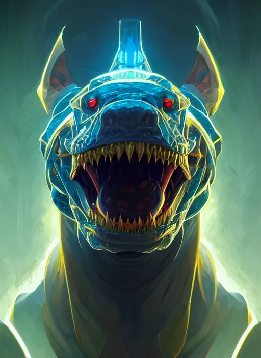 Image similar to symmetry!! portrait of renekton, league of legends, glowing lights!! intricate, elegant, highly detailed, digital painting, artstation, concept art, smooth, sharp focus, illustration, art by artgerm and greg rutkowski and alphonse mucha