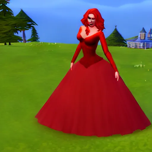 Image similar to the red queen in the sims