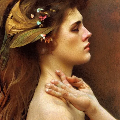 Prompt: picture portrait photograph of wind kissed pictures, ashes, lament, photorealism, hyper - realism, 4 k, high resolution, hyper detailed, realistic, by alphonse mucha, corot, klimt, tarbell,