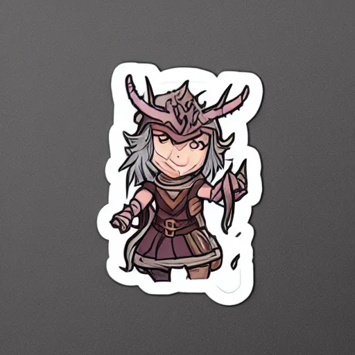 Image similar to cute d & d tiefling character sticker