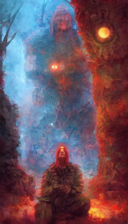 Prompt: portrait of a digital shaman, by marc simonetti