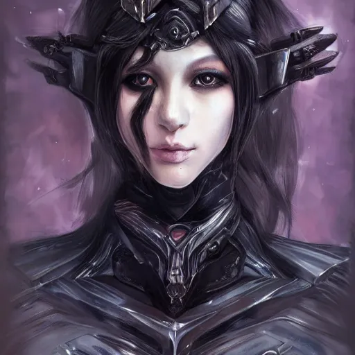 Image similar to portrait of a female dark elf witch by ayami kojima, she is about 2 0 years old, american, black hair, introvert, she is wearing a modern tactical gear, scifi, highly detailed portrait, digital painting, artstation, concept art, smooth, sharp foccus ilustration, artstation hq