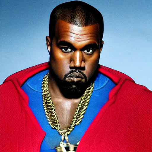 Prompt: Kanye West as superman 4k quality super realistic