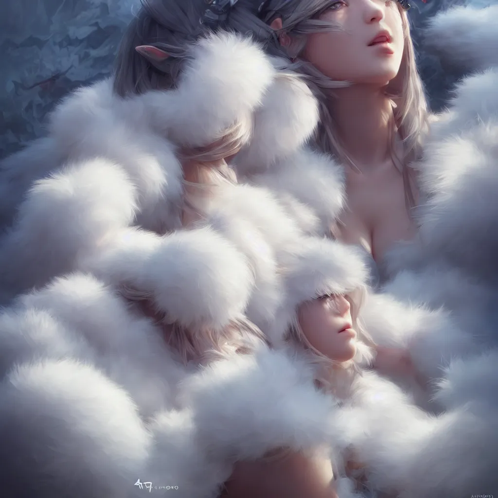 Prompt: white fluffy cloud, realistic 4 k octane cycles beautifully detailed render, 4 k, deep focus, intricate, elegant, highly detailed, photorealistic rendering, sharp focus, illustration, hearthstone, art by artgerm, hayao miyazaki