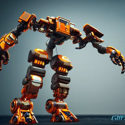 Image similar to cyberpunk concept inspired giant quadrupedal mining robot, futuristic look, highly detailed body, very expensive, photorealistic camera shot, bright studio setting, studio lighting, crisp quality and light reflections, unreal engine 5 quality render, artstation