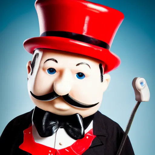 Image similar to british person! dream photo portrait of mr monopoly, professional photoshoot,