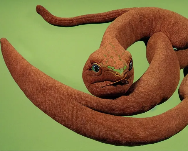 Prompt: plush langford's basilisk, art by national geographic, nature show