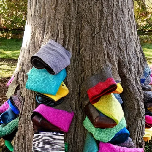 Image similar to a tree made of socks