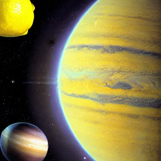 Image similar to planet lemon, photo by hubble telescope