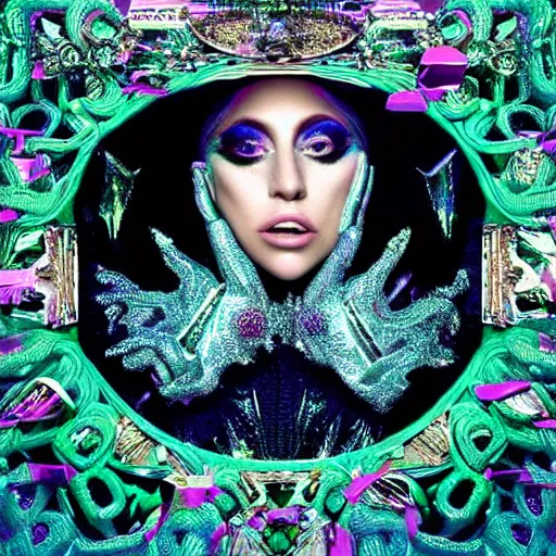 Image similar to intricate detail, lady gaga artpop act ii, album cover,