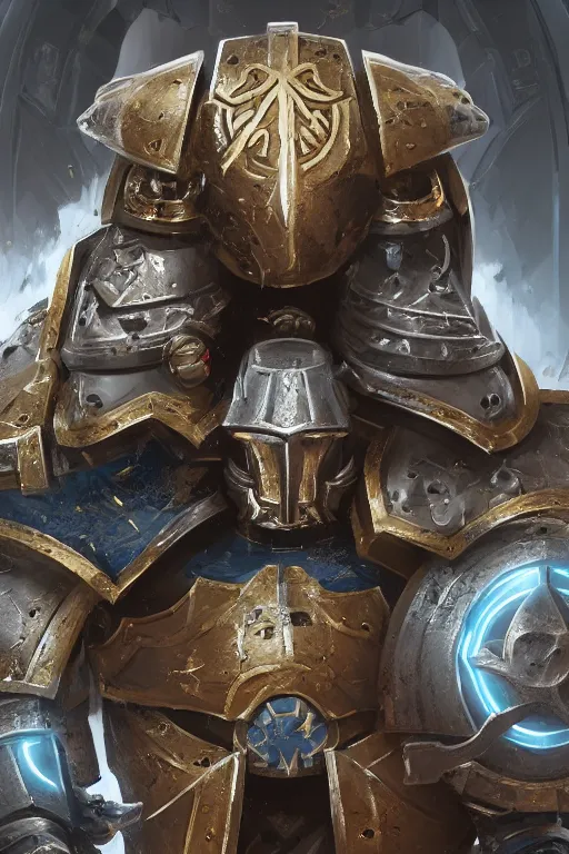 Image similar to armor portrait heros warhammer 4 0 k horus heresy fanart - the primarchs emperor by johannes helgeson animated with vfx concept artist & illustrator global illumination ray tracing hdr fanart arstation zbrush central hardmesh 8 k octane renderer comics stylized