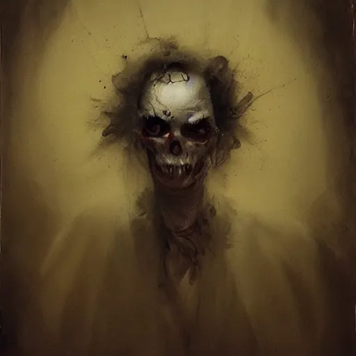 Image similar to very scary terrific portrait of layers of fear in the style of michael hussar sharp focus