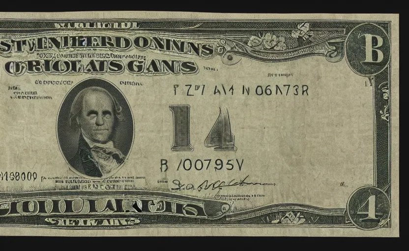 Image similar to rectangular photograph of four dollar u. s. currency note featuring steve martin