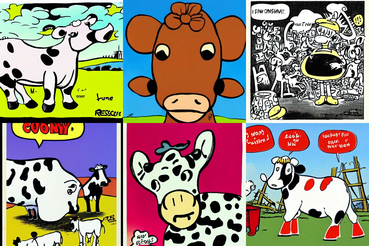 Prompt: funny cow by rene goscinny