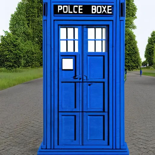 Prompt: a 1 8 2 9 police box is shown on a transparent background, a digital rendering by richard wilson, artstation, photorealism, physically based rendering, rendered in maya, made of cardboard