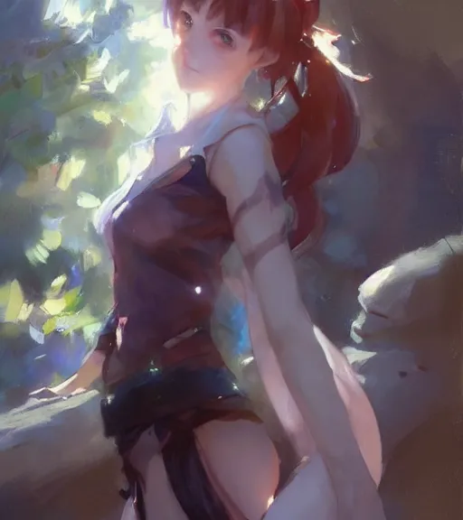 Image similar to daniel f. gerhartz painting of an anime woman, makoto shinkai, krenzcushart