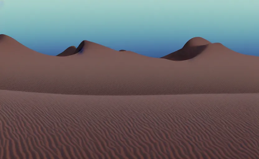 Image similar to a matte painting of desert dunes with blue light falling on them, trending on artstation