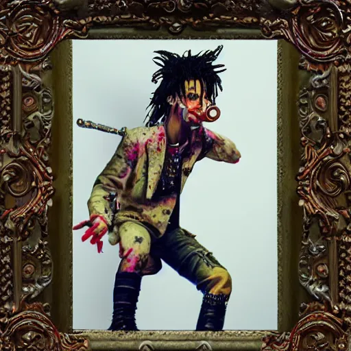 Image similar to playboi carti painted by abney park 4 k detailed super realistic
