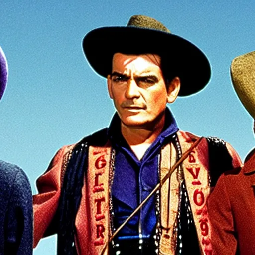 Image similar to charlie sheen in the three amigos