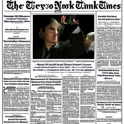 Image similar to front page of the New York Times on September 12, 2001