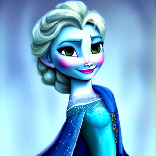 Prompt: elsa painting elsa by skaera on deviantart