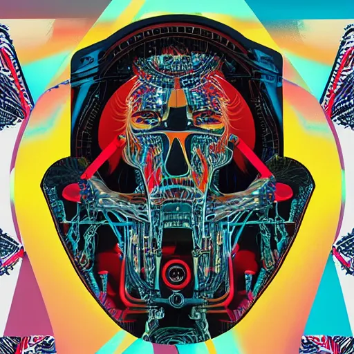 Image similar to album cover design design depicting the alter to the ai machine gods, by jonathan zawada, pi - slices, and tristan eaton, digital art