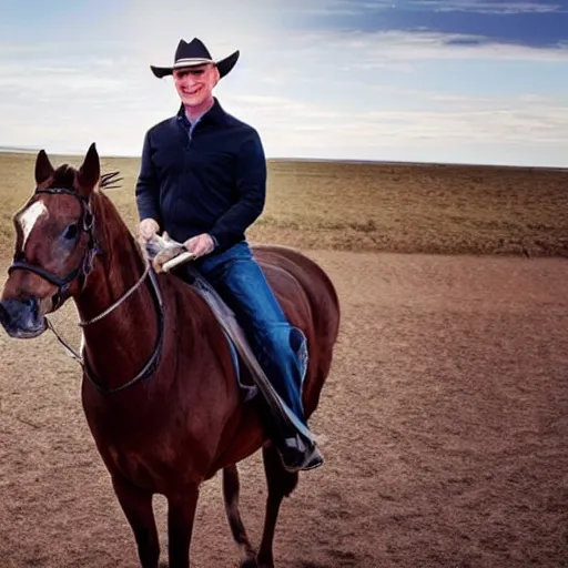 Prompt: Jeff Bezos riding a horse holding his acoustic guitar