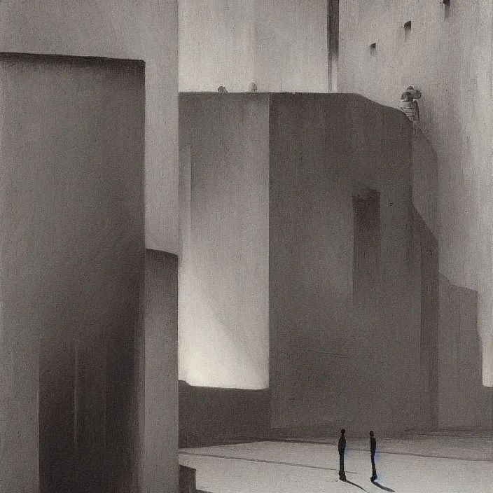 Image similar to i saw a ghost last night, science fiction, Edward Hopper and James Gilleard, Zdzislaw Beksinski, highly detailed