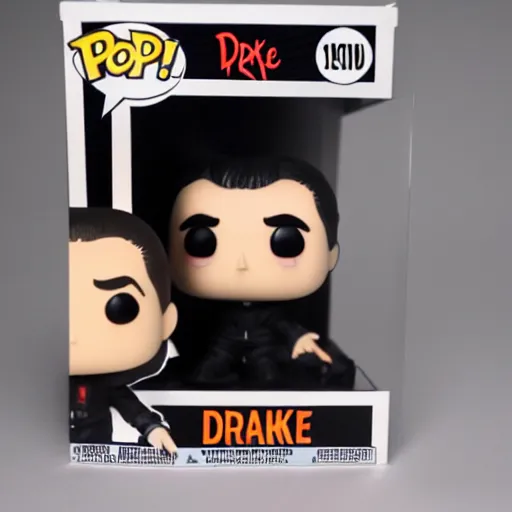 Image similar to funko pop of drake wearing a vampire outfit