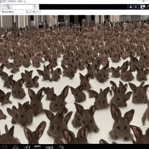 Image similar to screenshot of opencv detection of beautiful rabbits in a crowd, highly detailed