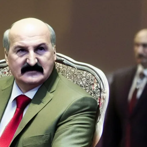 Image similar to Alexander Lukashenko as a supervillain, devilishly holding earth in his hands