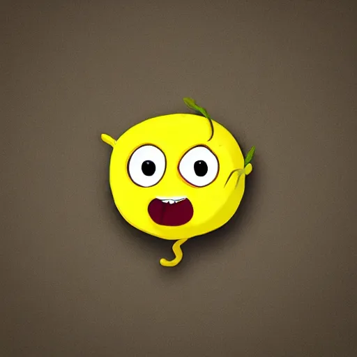 Image similar to a terrified lemon, cute