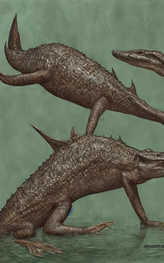 Image similar to diplocaulus living in a swamp, photorealistic, highlydetailed, paleoart